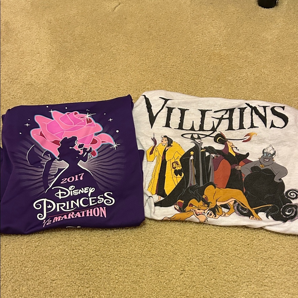 Disney Princess and Villains T-Shirt Set - Purple and White